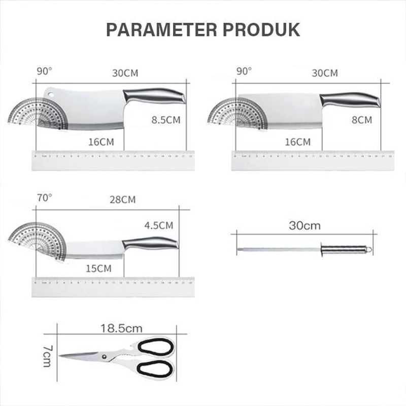 Product image GM Bear Pisau Dapur Set isi 5psc Stainless Steel 1311 - Kitchen Knife Set Stainless