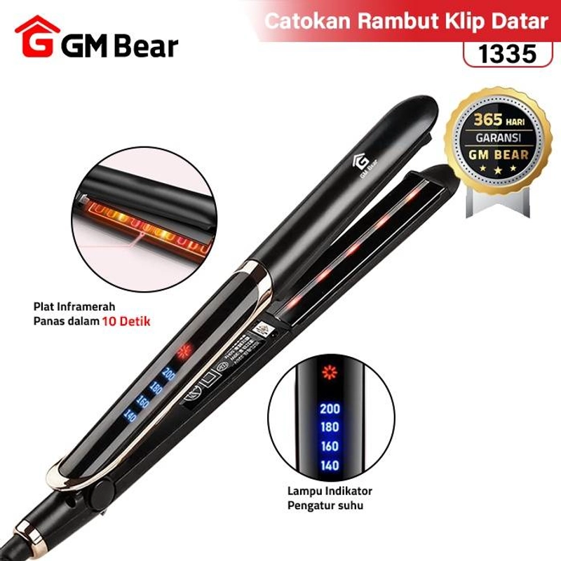Product image GM Bear Catokan Rambut Inframerah 1335 - Vlasy Hair Straightener 30 x 6 x 10 Cm Black