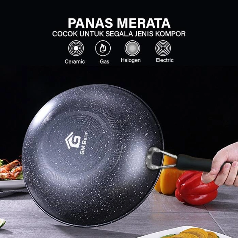 Product image GM Bear Panci Teflon Set 3 pcs 1382 - Panci Teflon Set Set Black