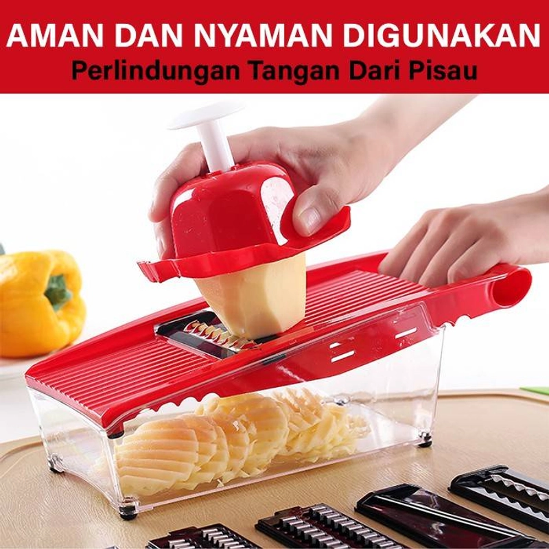 Product image GM Bear Parutan Serbaguna 5 In 1 1257 - Kitchen Grater Multifunction 5 In 1 Set Red