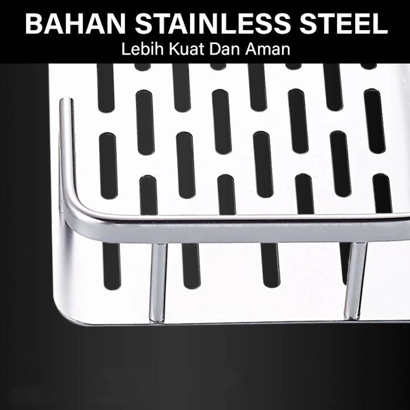 Product image GM Bear Rak Kamar Mandi Sudut 2 Susun 1250 - Bathroom Shelf Two Tier 35 x 22 x 29 Cm SIlver