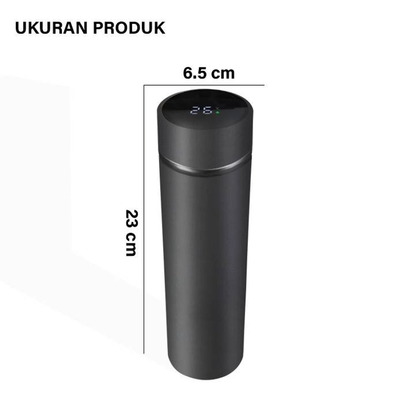 Product image GM Bear Termos Air Panas 500ml Thermos Suhu Display LED - Tumbler LED 1325 8 x 8 x 24 Cm 1325 - Black