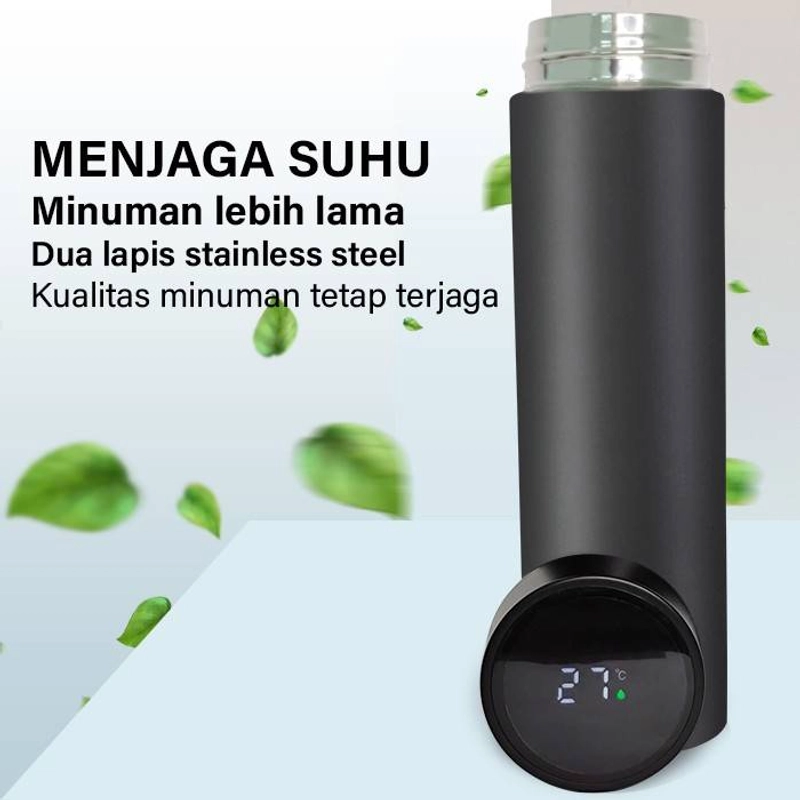 Product image GM Bear Termos Air Panas 500ml Thermos Suhu Display LED - Tumbler LED 1325 8 x 8 x 24 Cm 1325 - Black