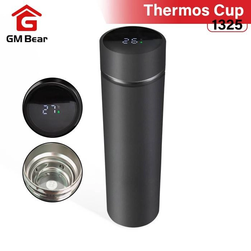 Product image GM Bear Termos Air Panas 500ml Thermos Suhu Display LED - Tumbler LED 1325 8 x 8 x 24 Cm 1325 - Black