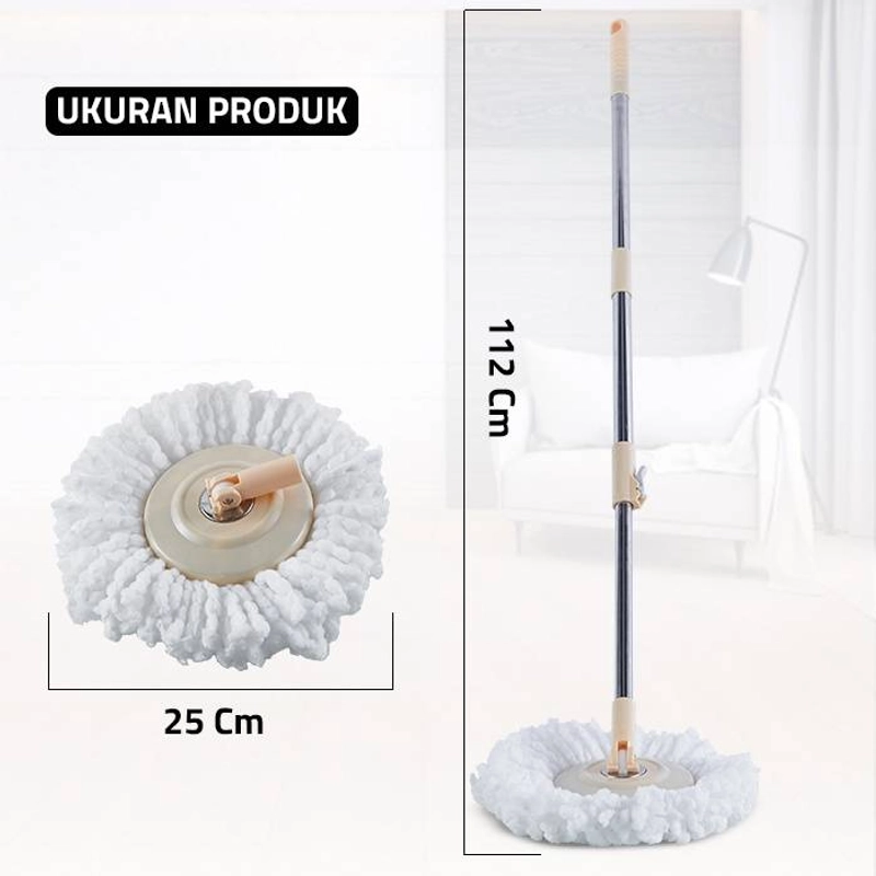 Product image GM Bear Tongkat Set + Kain Pel 1521 - Mop Stick Set with HEADMOP 5 x 10 x 15 Cm Beige Putih