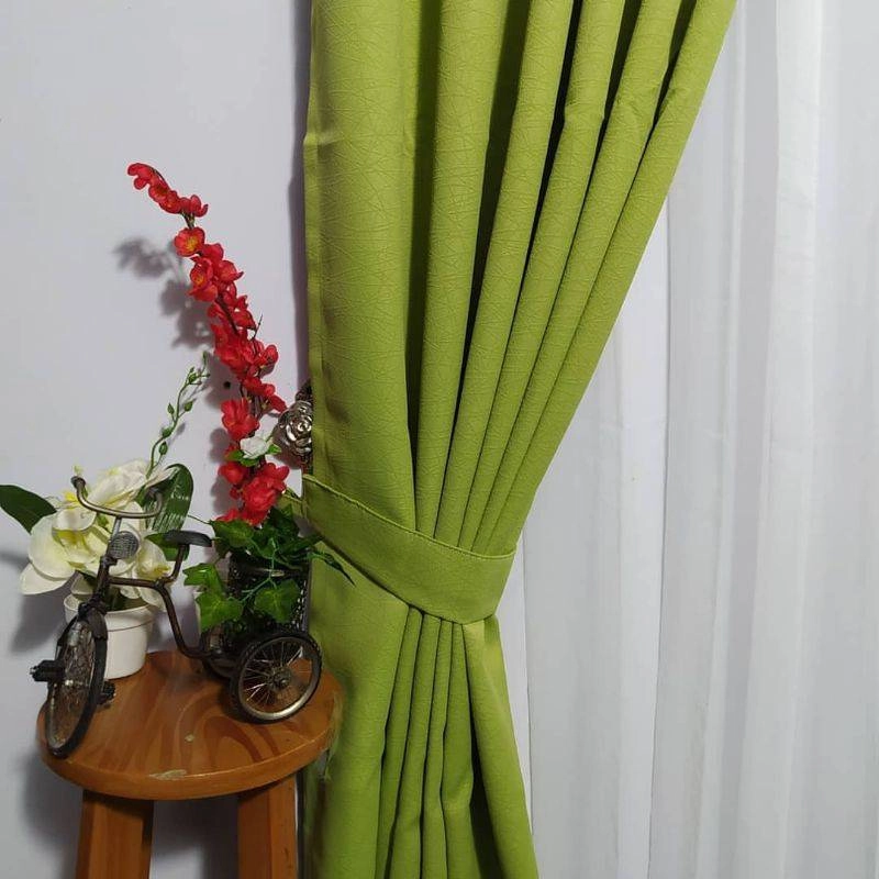 Product image Gorden Sahabat - Blackout Polos Import Smokring Gold L140cmP220cm Lime