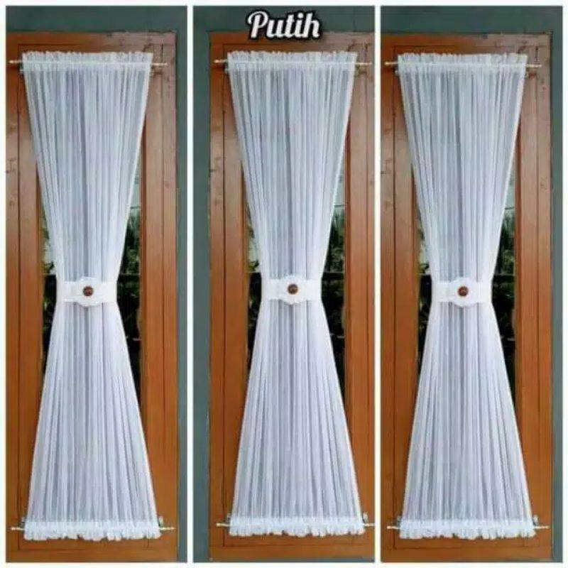 Product image Gorden Sahabat - Gorden Vitrase Jendel Kupu Kupu Terlaris 100x170 Putih