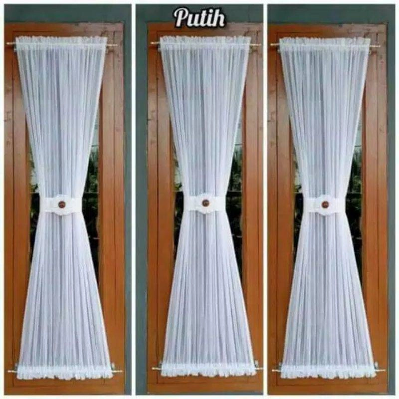 Product image Gorden Sahabat - Gorden Vitrase Jendel Kupu Kupu Terlaris 100x180 Putih