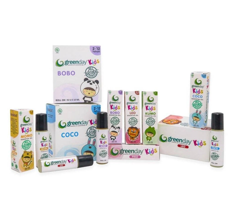 Product image Greenday Kids Essential Oil 9 pcs MIX BY REQUEST (Free Mukena Reguler) 9 pcs + Mukena Liney