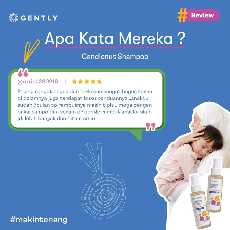 Product image GENTLY - Candlenut Shampoo Shampoo Kemiri Bayi Dan Anak 100ml Powdery