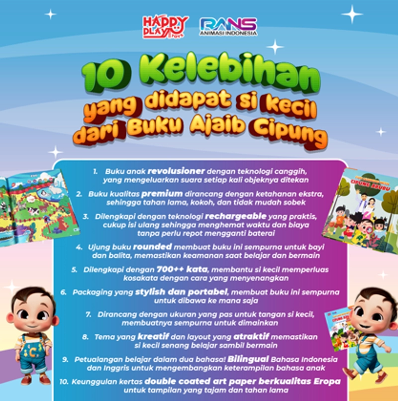 Product image HAPPY PLAY INDONESIA - Buku Ajaib Cipung Interaktif 500g Buku Ajaib Cipung