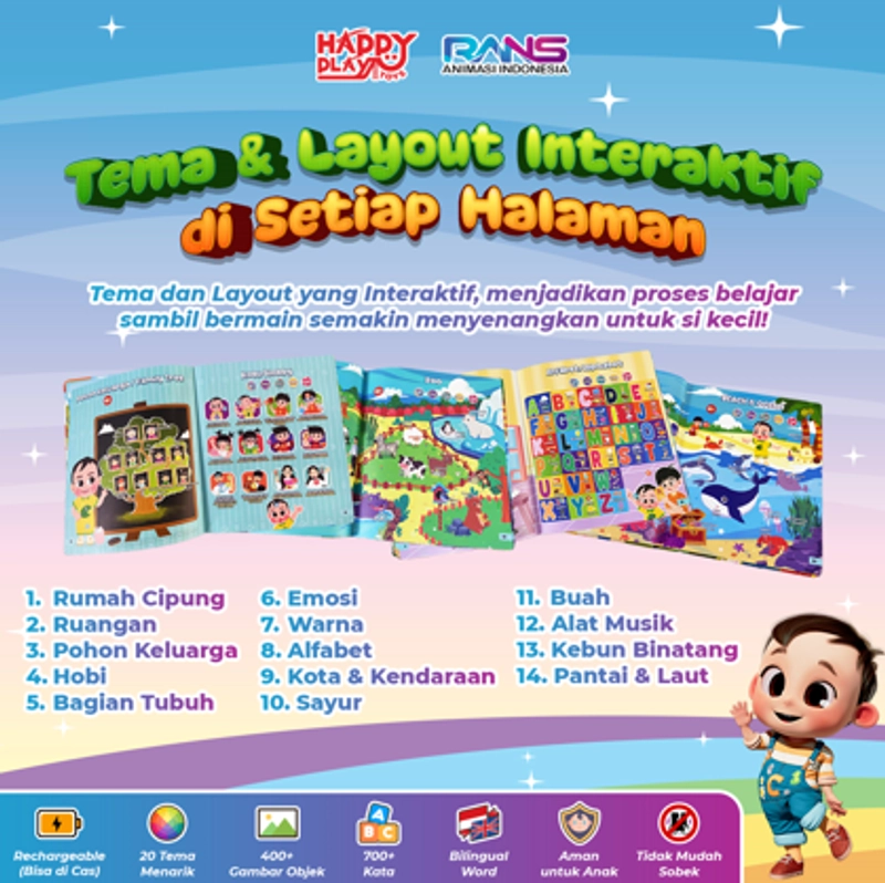 Product image HAPPY PLAY INDONESIA - Buku Ajaib Cipung Interaktif 500g Buku Ajaib Cipung