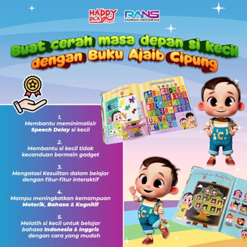 Product image HAPPY PLAY INDONESIA - Buku Ajaib Cipung Interaktif 500g Buku Ajaib Cipung