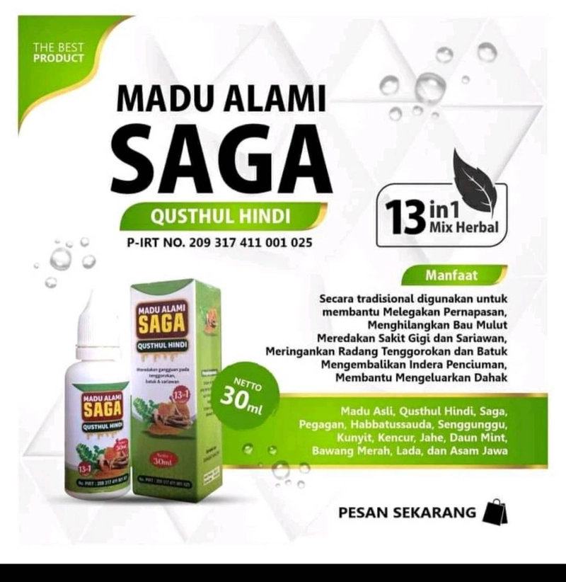 Product image Halal Store 5F Bin Mouiz - Madu Alami Saga Qusthul Hindi 30ml 13 In Mix Herbal