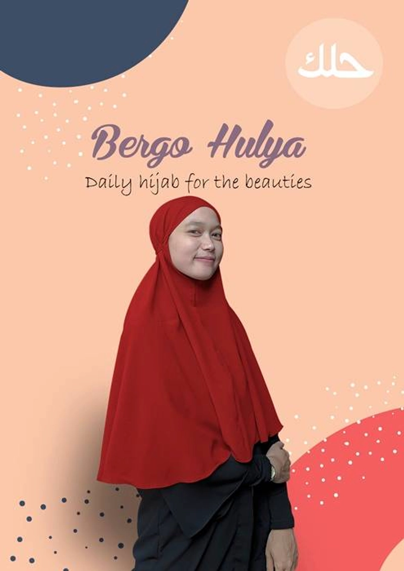 Halika  - Bergo Hulya Allsize Maroon