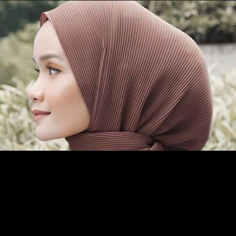 Product image Halika - Pashmina Full Plisket Lidi Premium Coklat Tua All Size