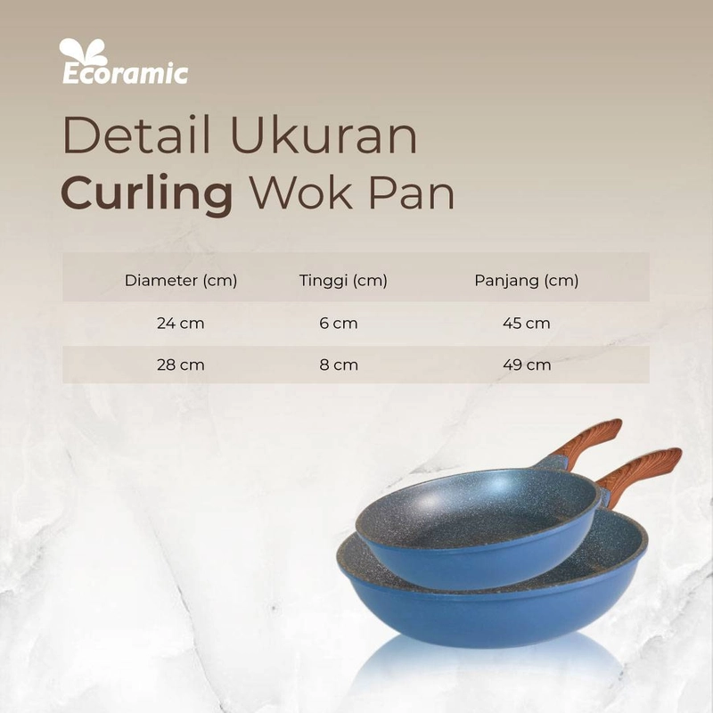 Product image ECORAMIC CURLING STONE 24CM WOK PAN all variant all variant