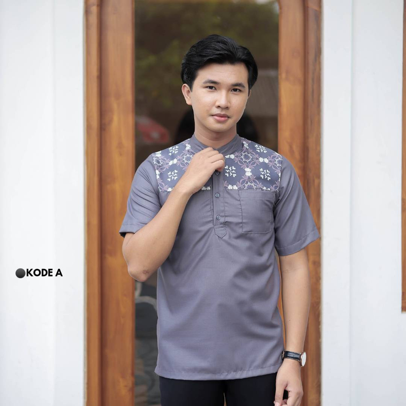 Hazirah Id - Azam Shafa / Pakaian Couple / Gamis Dan Koko / Baju Couple Muslim Koko M Kode A