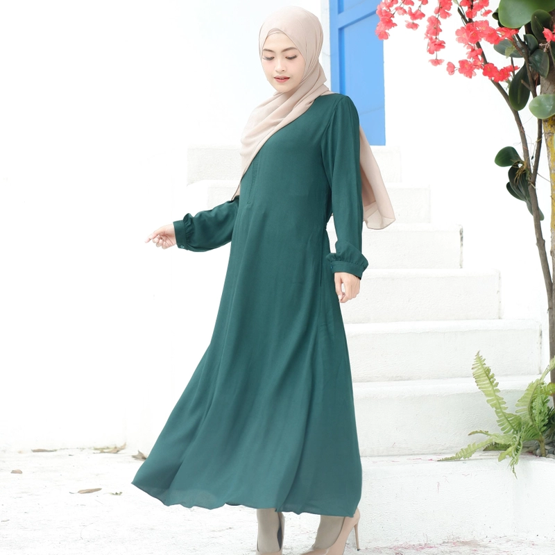 Product image Hazirah Id - Hanna Dress - gamis hanna - gamis simple - gamis abaya XS Emerald