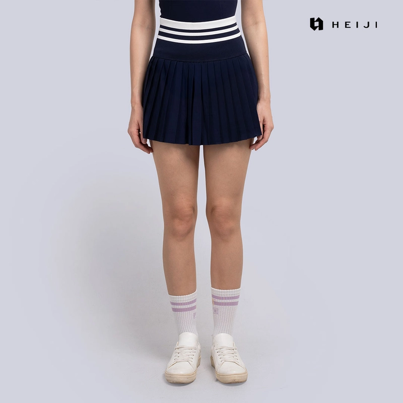 Product image HEIJI - SoftPace Pleated Skirt | Rok Tennis Wanita Built-In Short Pocket S Navy