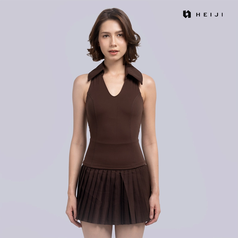Product image HEIJI - SoftPace V-Neck Top | Atasan Olahraga Wanita Racerback Quick Dry XL Brown