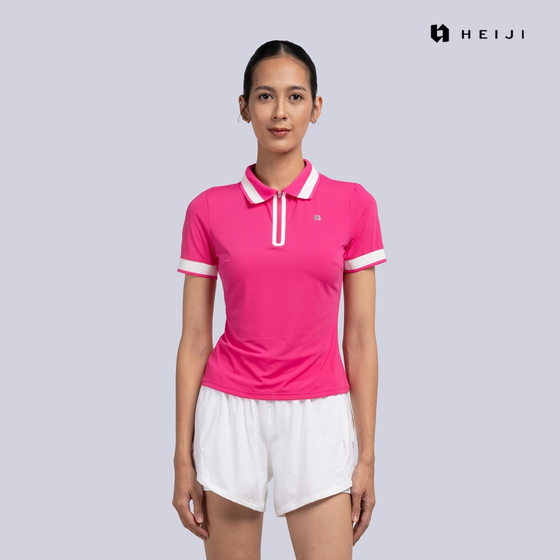 Product image HEIJI - CoolPace Polo Shirt | Kaos Polo Sport Wanita Quick Dry S Pink