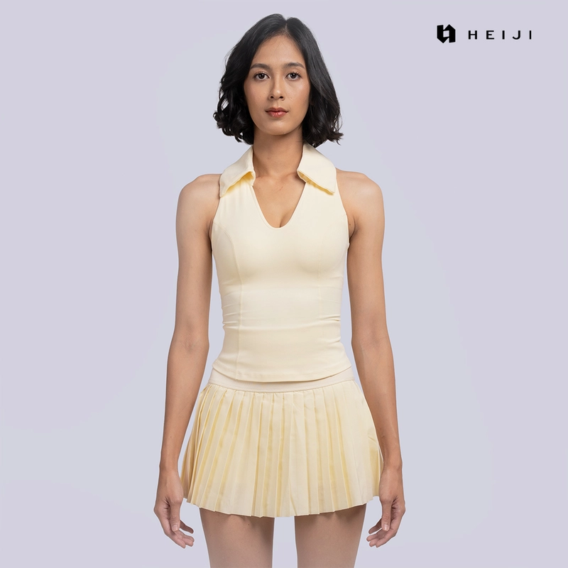 Product image HEIJI - SoftPace V-Neck Top | Atasan Olahraga Wanita Racerback Quick Dry S Yellow
