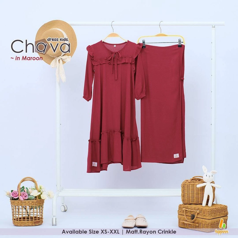 Product image Heppinn - Gamis Kids Chava XS Maroon