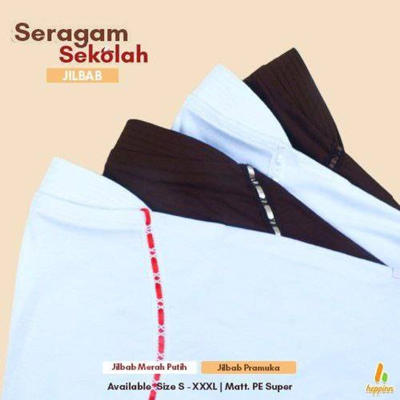 Product image Heppinn - Jilbab Seragam Sekolah S Putih Pita Merah