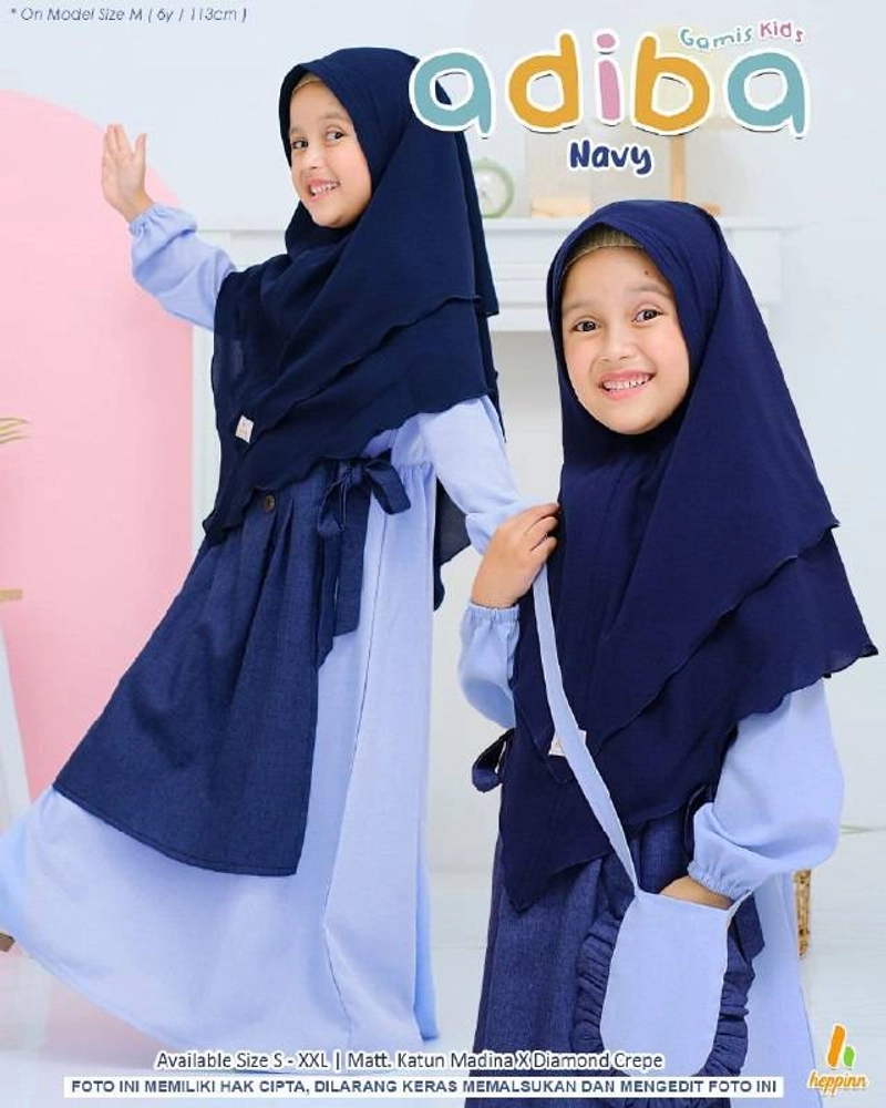 Product image Heppinn - Gamis Anak ADIBA S Navy