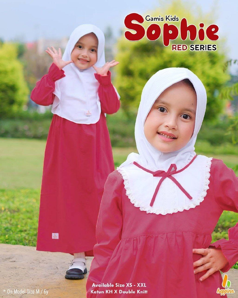 Product image Heppinn - Gamis Anak Red Series Sophie M Red