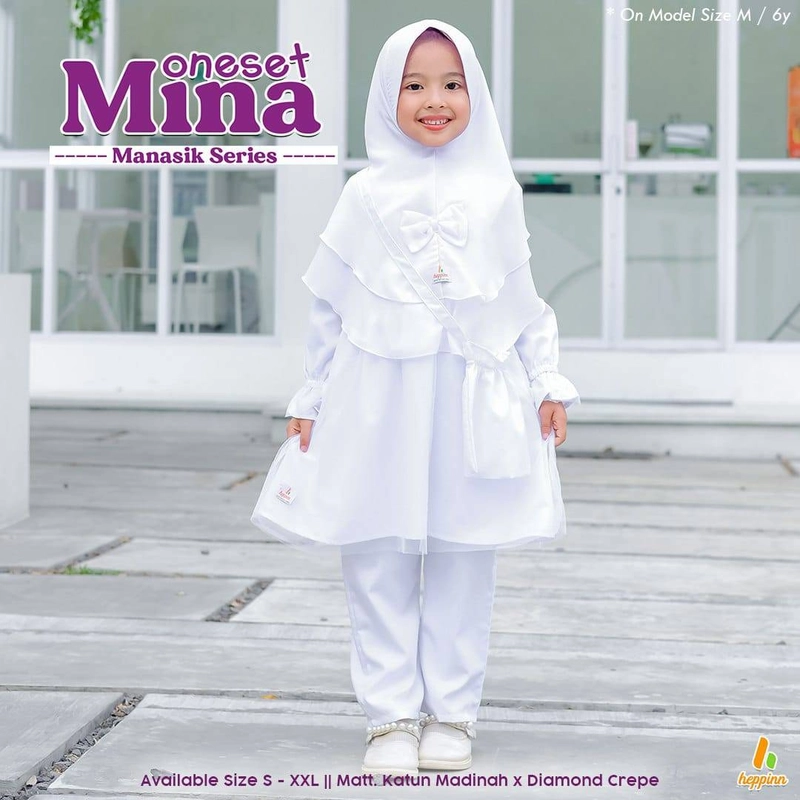 Product image Heppinn - Oneset Anak Manasik Series MINA S White