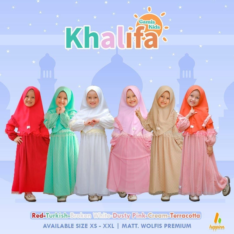 Product image Heppinn - Gamis Kids Khalifa M Red