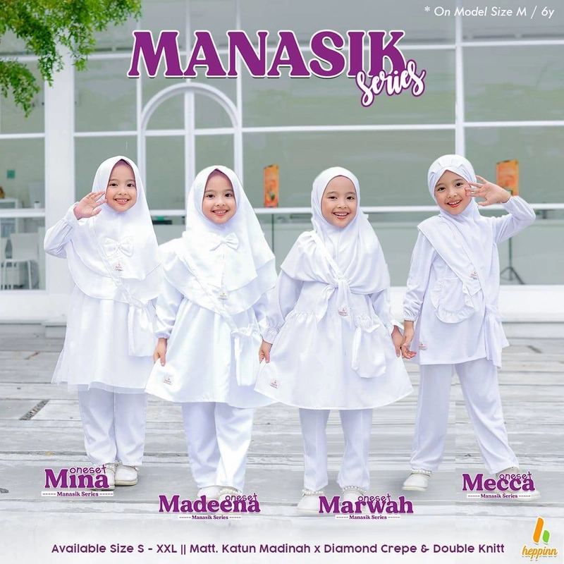 Product image Heppinn - Oneset Anak Manasik Series MINA S White