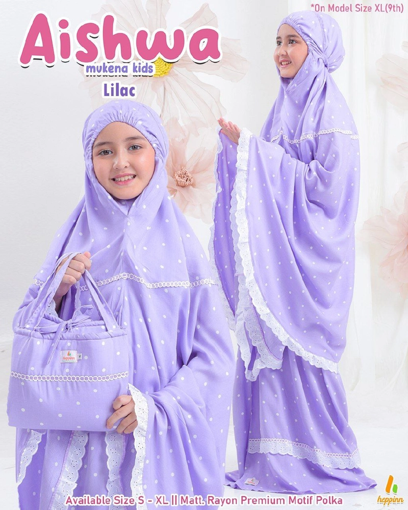 Product image Heppinn - Mukena Kids Aishwa M Lilac