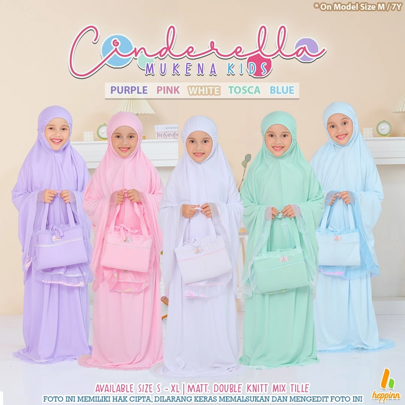 Product image Heppinn - Mukena Kids CINDERELLA M White