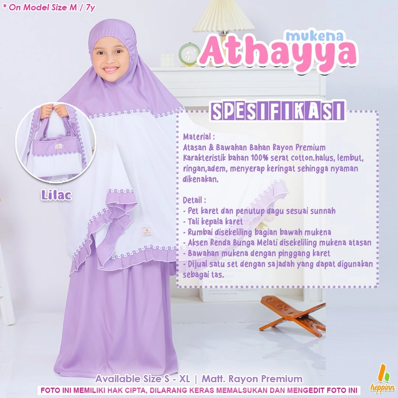 Product image Heppinn - Mukena Kids ATHAYYA M Lilac