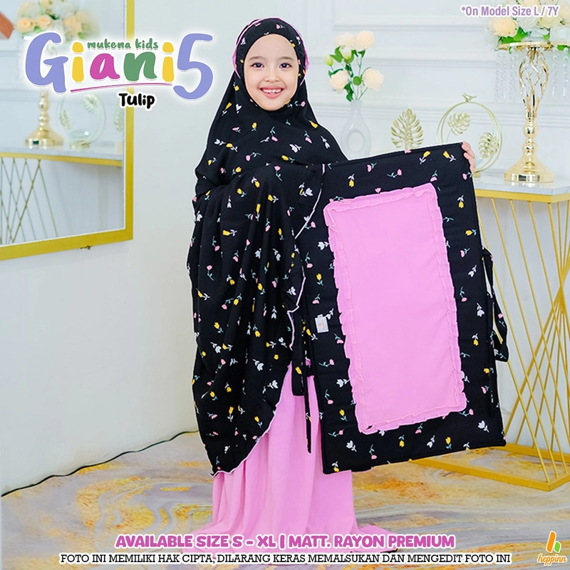 Product image Heppinn - MUKENA KIDS GIANI 5 Pink Series M Tulip