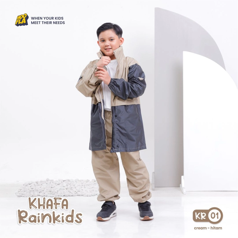 Product image Hoofla Official - Khafa Rainkids L (KR 01) Cream-Hitam