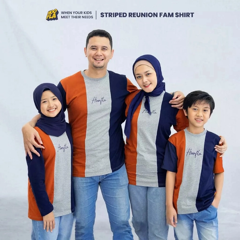 Product image Hoofla Official - Striped Reunion Fam Shirt Auntumn Orange M (SA 02) Auntumn-Grey-Navy