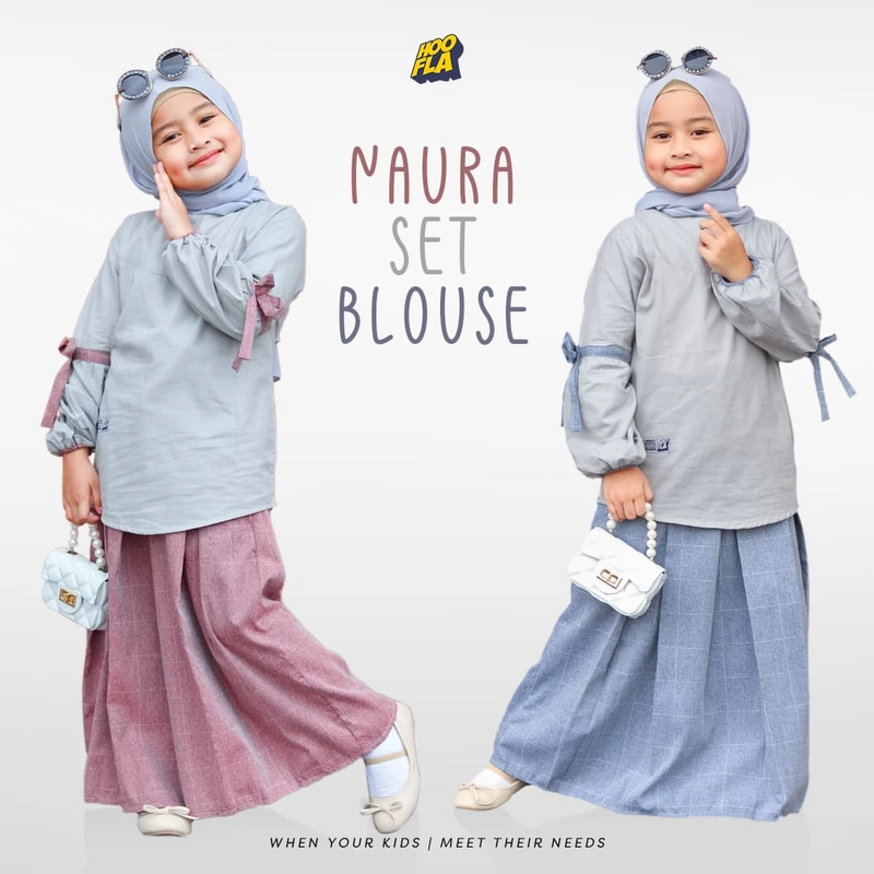 Product image Hoofla Official - Naura Set Blouse S (NSB 01) Abu-Navy