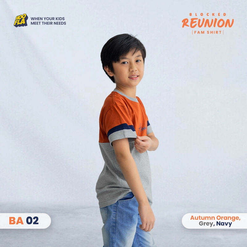 Product image Hoofla Official - Blocked Reunion Fam Shirt Auntumn Orange M (BA 02) Auntumn-Grey-Navy