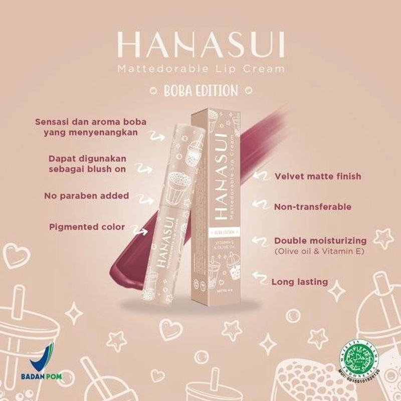 Product image Siska Beauty - Hanasui Lipcream Boba Edition 4gr Pink Lava 04