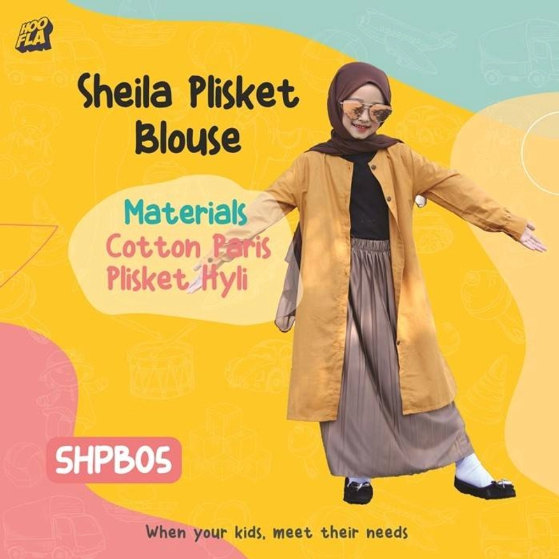 Product image Hoofla - SHPB 05 Sheila Plisket Blouse M Mustard x Coklat