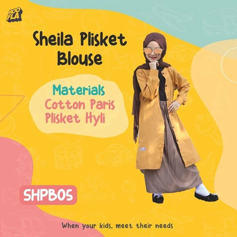 Product image Hoofla - SHPB 05 Sheila Plisket Blouse M Mustard x Coklat