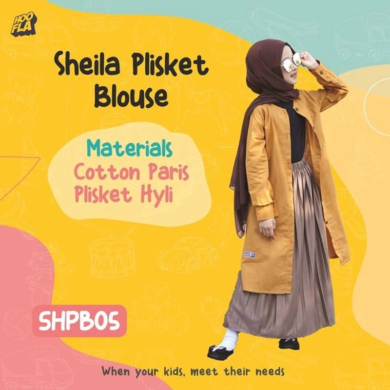 Product image Hoofla - SHPB 05 Sheila Plisket Blouse M Mustard x Coklat
