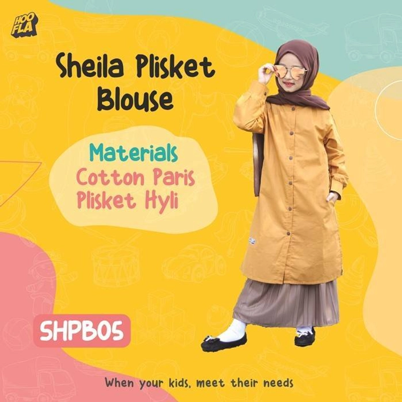 Product image Hoofla - SHPB 05 Sheila Plisket Blouse M Mustard x Coklat