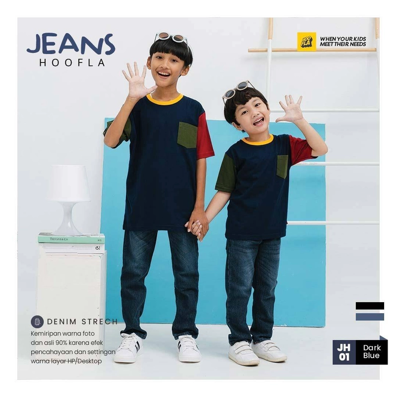 Product image Hoofla - celana jeans anak laki laki panjang denim strech (JH) XXL dark blue