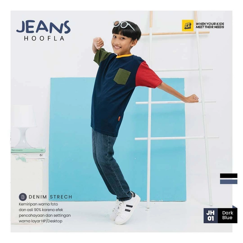Product image Hoofla - celana jeans anak laki laki panjang denim strech (JH) XXL dark blue