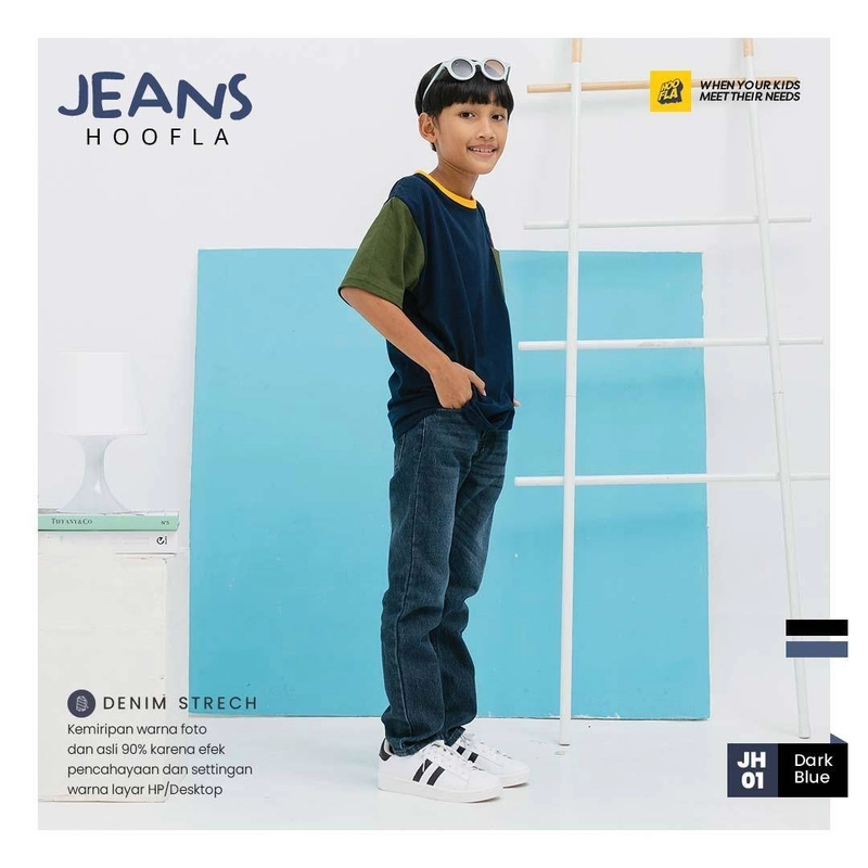 Product image Hoofla - celana jeans anak laki laki panjang denim strech (JH) XXL dark blue